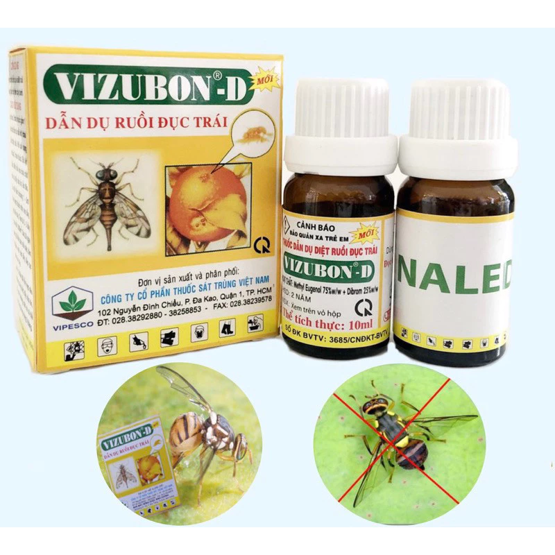 Hộp diệt ruồi vàng đục trái Vizubon  ( Hộp 2 lọ 10ml