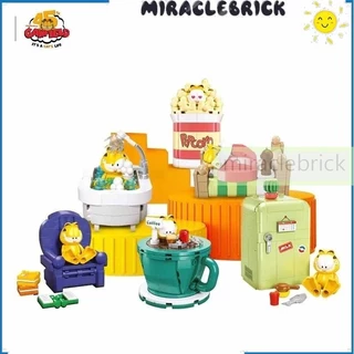 Quà tặng ngày trẻ emClassic Anime Garfield Fat Cat Life Puzzle Lắp ráp Khối xây dựng Mô hình DIY Người bạn trưởng thành Đồ chơi trẻ em Quà tặng sinh nhật