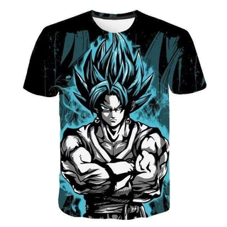 Mới Dragon Ball Z Áo Thun Anime Dragon Ball Áo Thun Trẻ Em Bé Trai Tay Ngắn Tee