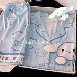 Mùa hè Mới Sanrio Cinnamoroll Bộ Đồ Ngủ Nữ Tay Ngắn Ins Phong Cách Hoạt Hình Nhật Bản Bộ Đồ Gia Đình Học Sinh Dễ Thương [BL]