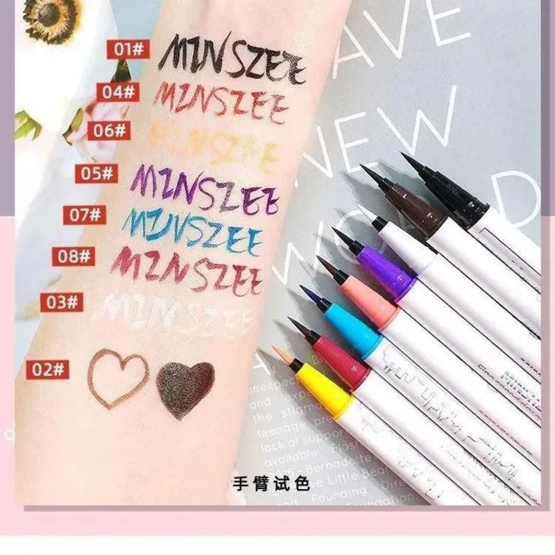 MINSHZEE Tea Eyeliner Bút kẻ mắt cực kỳ tốt Bút kẻ mắt màu Trang điểm không thấm nước lâu dài