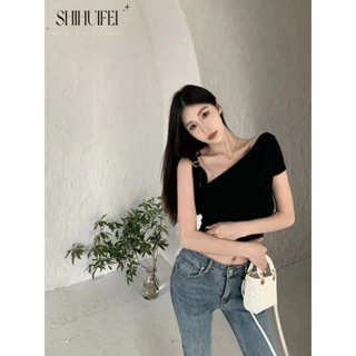 SHIHUIFEI áo phông áo thun nữ croptop baby tee Korean Stylish Thời trang Comfortable WCS24404AY 14Z240403