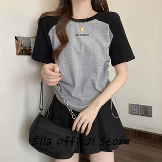 Ella Store áo phông áo thun nữ croptop baby tee Cute hàn quốc Fashion Comfortable WTX2430TDN 14Z240403