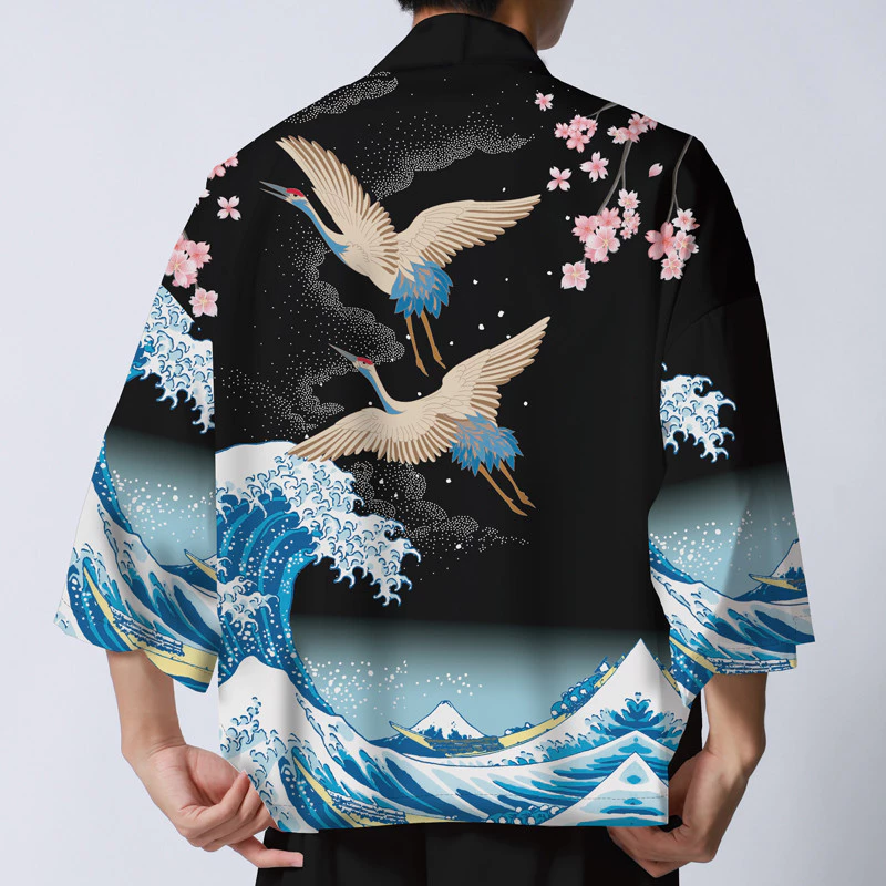 Unisex Mùa Hè Kimono Cho Nam Nhật Bản Dạo Phố samurai Trang Phục Quần Áo Mỏng Áo Nam