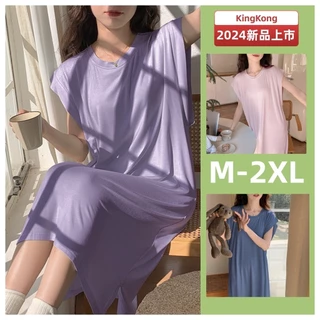 Váy Ngủ Mẫu Không Tay Bộ Đồ Ngủ Nữ Cotton Ngực Miếng Lót Đồ Ngủ Người Phụ Nữ Bộ Đồ Ngủ Váy Mùa Hè Màu Trơn Phong Cách Đơn Giản Nữ Rời Loungewear M-2XL