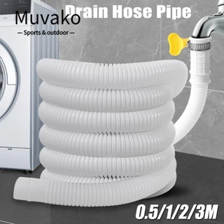 Muvako 1 Cái Ống Thoát Nước, Phụ Kiện Vòi Ống Linh Hoạt, Ổ Cắm Nước Chất Thải Mềm Mở Rộng Ống Nước PP Trắng Co Giãn Cho Máy Giặt Máy Rửa Bát Điều Hòa Không Khí