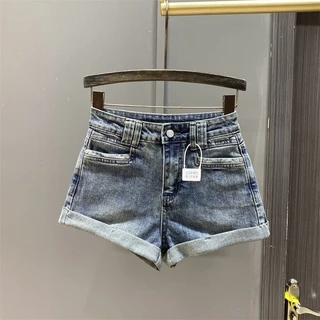 Quần Short Denim Độc Đáo Nữ Mùa Hè Phong Cách Mới Phiên Bản Hàn Quốc Cao Cấp Ôm Hơn Nhìn Cô Gái Nóng Gợi Cảm Uốn Thẳng Quần Nóng