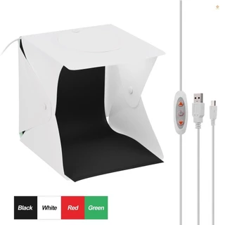 Hộp đèn Studio có thể gập lại 22 * 23 * 24cm Lều chụp ảnh bằng đèn LED Hộp mềm 5500K Độ sáng ánh sáng trắng Có thể điều chỉnh với phông nền màu trắng đen xanh đỏ