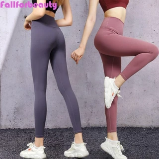 Quần legging Yoga FALLFORBEAUTY, Quần legging nữ đẩy lên màu trơn, Tất giữ nhiệt co giãn eo cao Quần legging thể thao