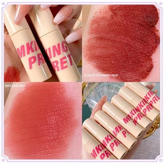 Mking PRETTY Mousse Lip Glaze Matte Velvet Lip Gloss Matte Sinh Viên Trơn Môi Bùn Kết Cấu Không Phai Màu Trắng Son Môi Dưỡng Ẩm Môi Glaze