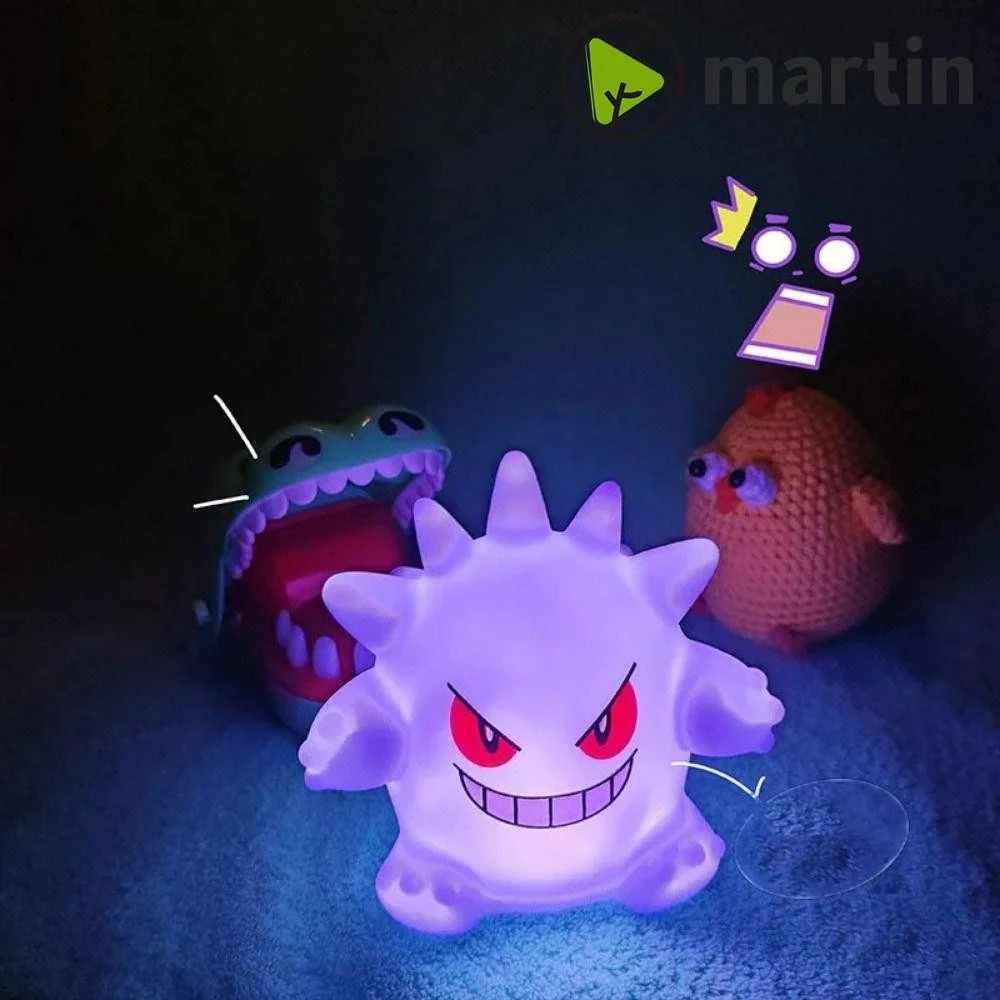 Martin1 Gengar Nhân Vật Đèn Ngủ, Mô Hình Gengar Phát Sáng Đồ Chơi Mô Hình Gengar Đèn Ngủ, Nhân Vật Anime Bền Vinyl Gengar Đồ Chơi Phát Sáng Trẻ Em Quà Tặng