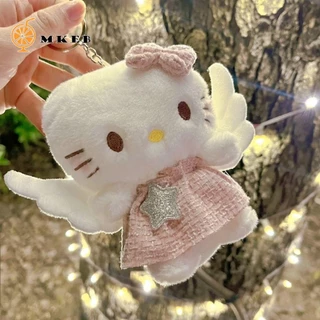 Mkeb Loopy Móc Khóa Mặt Dây Chuyền, Pink Wing Kitty Sang Trọng Móc Khóa, Túi Mặt Dây Chuyền Nơ Nút Thắt Trang Trí Mèo Nhồi Bông Mặt Dây Chuyền Sang Trọng Quà Tặng