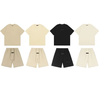 Giá đặc biệt Phong cách mới Hàng có sẵn Fear of God Essentials Suit Áo thun ngắn tay + Quần Short thông thường