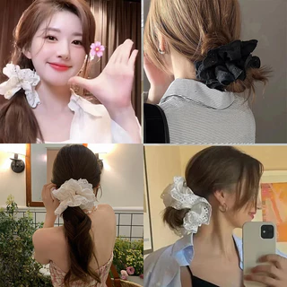 Dây buộc tóc cao cấp ren trắng phong cách Hàn Quốc dành cho nữ