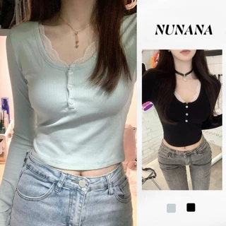 Áo Coquette Tay Dài Áo Croptop Dài Tay Áo brandy Áo Kiểu Nữ Áo sơ mi nữ dài tay đáy trong Slim-Fit Top Design Niche