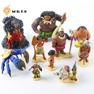 Mkeb Moana Công Chúa 10 Cái / bộ Hoạt Hình Trang Trí Để Bàn Đồ Trang Trí Maui Trưởng Anime Phim PVC Mô Hình Búp Bê Mô Hình Các Bức Tượng