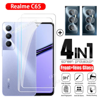 Phim Kính Cường Lực Realme C65 4in1 Cho Realme C65 RealmeC65 C 65 65C Realmy 2024 Bảo Vệ Camera 9H Kính Bảo Vệ Màn Hình Trong Suốt Kính