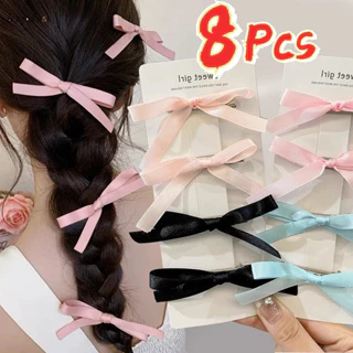 8 Chiếc Dễ Thương Nơ Kẹp Tóc Cho Bé Gái Phong Cách Hàn Quốc Nơ Mini Bên Kẹp Tóc Nữ Nổ Barrette Mũ Phụ Kiện Tóc