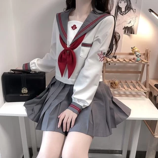 Hàng nguyên bản Nhật Bản preppy Girl Thủy thủ phù hợp với váy đồng phục jk dễ thương preppy lớp phù hợp với bộ đồ