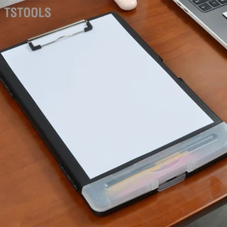 TSTOOLS A4 Lưu trữ tập tin Clipboard 2 trong 1 Kẹp kim loại Thư mục chống gỉ Bảng tạm điều dưỡng có hộp đựng bút cho văn phòng