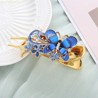 Fashionconnect Kẹp Tóc Bướm Đơn Giản Hoa Thanh Lịch Kim Loại Phù Hợp Với Mẹ Kẹp Tóc Phong Cách Hàn Quốc Kẹp Tóc