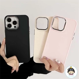 Ốp Điện Thoại Khung Ống Kính Mạ Điện Màu Trơn Đơn Giản Tương Thích Cho IPhone 15 14 13 12 11 Pro Max XS XR 7 8 Plus Silicon Lỏng Nhiều Màu Ốp Lưng TPU Mềm