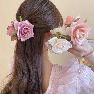 Mô phỏng Hoa hồng Tính khí ngọt ngào Phong cách mới Thời trang Kẹp hoa độc đáo