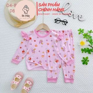 [7-29KG] Đồ Bộ Bé Gái, Bộ Thu Đông Dài Tay Minly Baby Mềm Mát Cho Bé Gái Unibaby - BDBV12