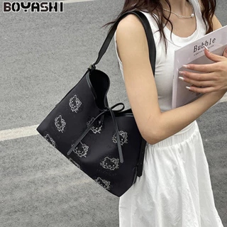 Boyashi Túi tote vải Nylon dung tích lớn dành cho nữ Túi đeo vai thời trang hợp thời trang thông thường Túi xô đeo chéo đa năng