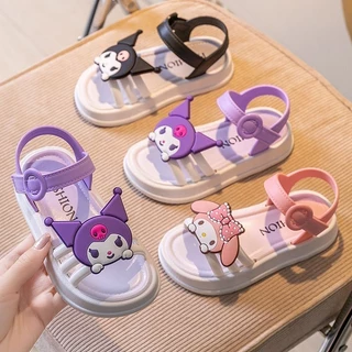 Sandal nhựa thơm quai ngang kuromi cho bé gái - Dép quai hậu nhựa PVC My Melody đi mưa cho bé mã 223