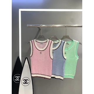 ❤️❤️[Sẵn SÀNG & HÀNG CÓ SẴN]❤️❤️Áo Tank Top Nữ Cổ Tròn Màu Sọc Cutout Playful Tank Top