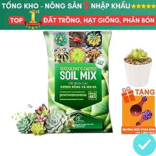 Đất Trồng Sen Đá Bao 6kg, Soil Mix, Trộn Sẵn, Tiện Lợi, Đầy Đủ Dinh Dưỡng, Thoát Nước Tốt, Cây Nhanh Lớn