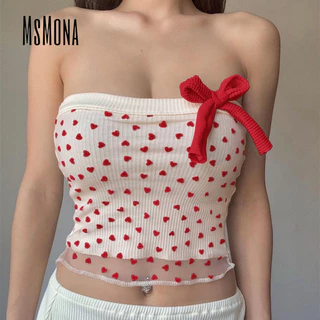 Msmona Nữ Tank Top 2024 In Hình Trái Tim Tắt Vai Không Tay Slim Fit Thường Ngày Dạo Phố Ngoài Trời Đảng Tất Cả Trận Đấu