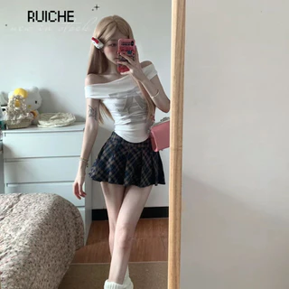 RUICHE áo phông áo thun nữ croptop baby tee hàn quốc xu hướng Stylish Cổ điển WCS245049L 19Z240507