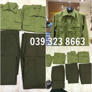 Quần dạ, áo bay dài - cộc tay màu vàng cốm mặc lao động, tập QS loại đẹp size 3-8