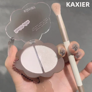 KAXIER Bảng Highlight Hai tông màu trắng mờ sáng vừa phải Bảng màu đường viền tự nhiên