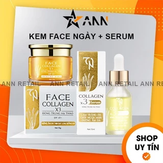 [Chính Hãng] Combo Kem Face Ngày + Serum Collagen X3 Đông Anh - Combo Hỗ Trợ Dưỡng Ẩm Trắng Da