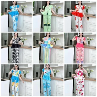 (40-76kg)Đồ bộ pijama cánh tiên lụa xước thiết kế mới dễ thương, pijama nữ, đồ bộ pizama lụa xước mềm mịn