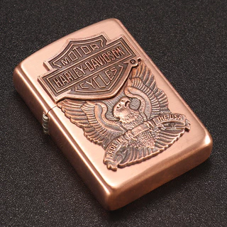 Emblem hình dán Zippo harley david son đồng đỏ copper