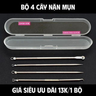 Set 4 dụng cụ nặn mụn đầu đen chất lượng cao tiện dụng làm đẹp - Full box