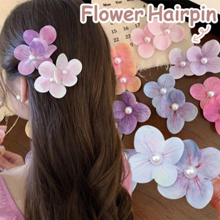 Kẹp Tóc Ngọc Trai Phong Lan Đôi - Phalaenopsis Hair Barrette - Kẹp Tóc Bên Bãi Biển - Kẹp Tóc Bên Hoa Vải - Phong Cách Ins Hàn Quốc, Cổ Tích, Ngọt Ngào, Thanh Lịch - Mũ Bohemia