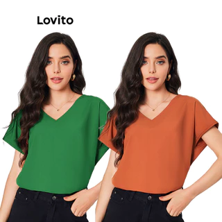 Áo kiểu Lovito màu trơn cơ bản thường ngày cho nữ LBL08031(Nhiều màu)