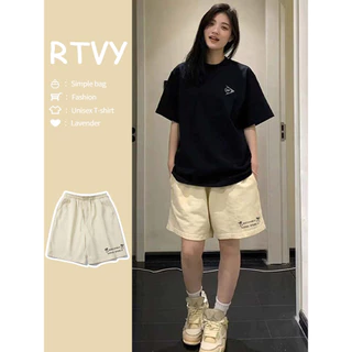 「RTVY」American High Street Casual Split Loose Quần ngắn ống rộng Giảm béo Quần short dáng rộng