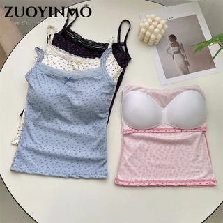 Áo vest ruy băng ZUOYINMOSummer có miếng đệm ngực, không tay nữ 0059