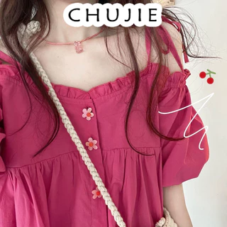 CHUJIE áo phông áo thun nữ croptop baby tee Cute Hàn Phong Cổ điển Đơn giản A29J08P 22Z240526