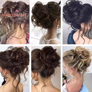 [May mắn] Tổng hợp xoăn Bun lộn xộn Móng vuốt Chignon Kẹp tóc đàn hồi Scrunchies Hairpieces Donut Updo Hair Pieces dành cho nữ [Mới]