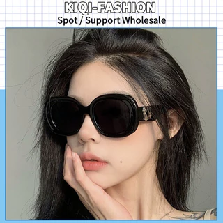 (KIQI-FASHION) COD Kính râm gọng cỡ lớn hình bầu dục cổ điển thời trang Kính râm che nắng nữ ngoài trời mùa hè