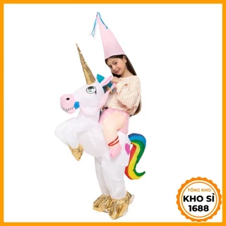 Bộ đồ hóa kỳ lân bơm hơi vui nhộn (đã kèm bơm) cho Halloween Giáng Noel Sinh trang phục cosplay ngựa lân xinh xắn E1381