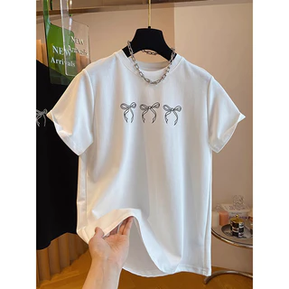 Nrvp [Mới 100% Cotton] Áo thun ngắn tay nữ Tee Baggy Nam Nữ Baggy Tròn Unisex Cổ dáng rộng Unisex Tee 4 / 12