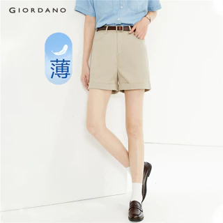 GIORDANO Quần Short Nữ Giữa Tăng Nhẹ Mùa Hè Quần Short Nhiều Túi Cán Vòng Bít Đơn Giản Cơ Bản Thời Trang Quần Short 05404305